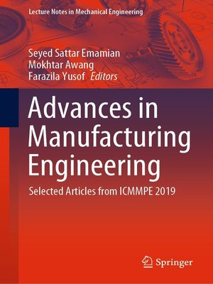 cover image of Advances in Manufacturing Engineering